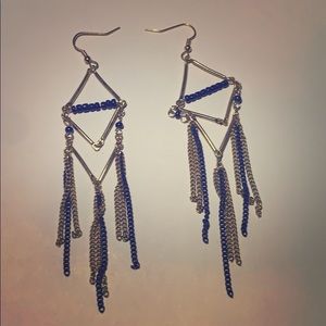 Blue Bead Dangle earrings